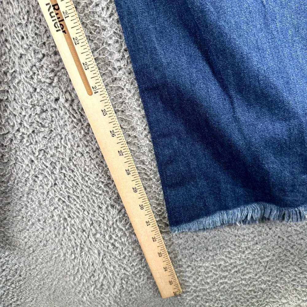 Kancan Jeans Women 24x32 Blue Denim Wide Leg Hi-Rise Distressed Raw Hem NWT - Picture 11 of 13